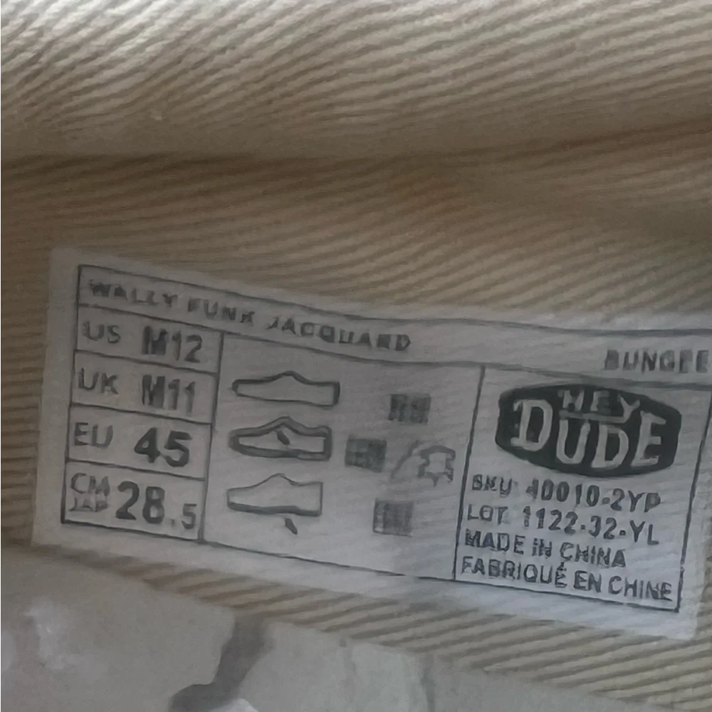 Hey Dude Men's Wally Funk Casual Shoes - Bungee - Size 12 - Picture 6 of 6